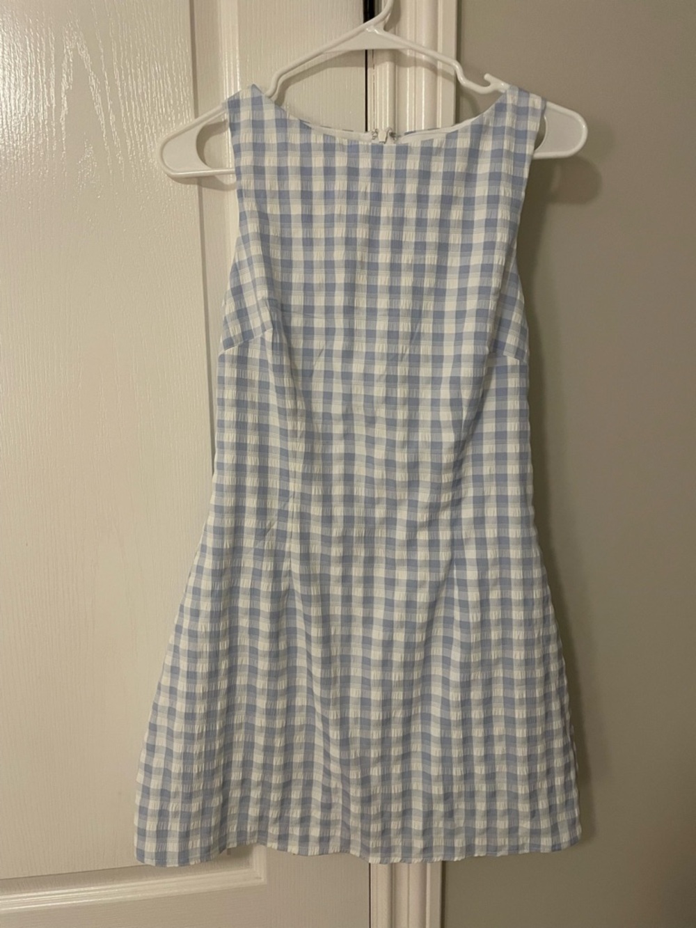 Princess Polly Light Blue and White Gingham Dress